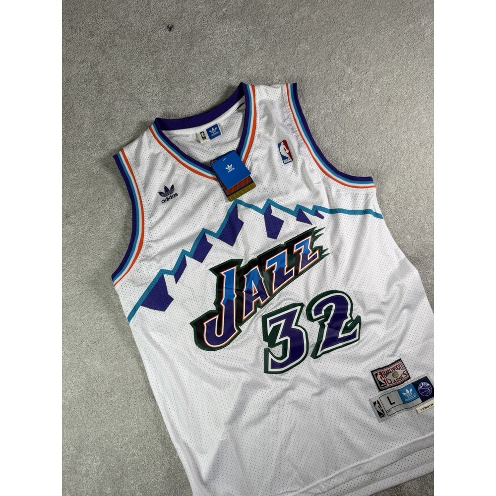 Adidas Hardwood Classics Vintage NBA Utah Jazz Karl Malone #32 Jersey Size L NWT